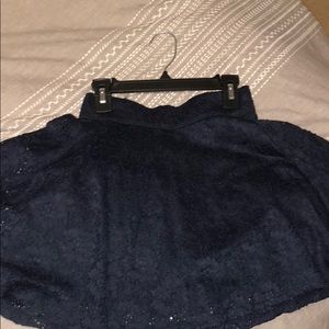 Navy Blue lace circle skirt